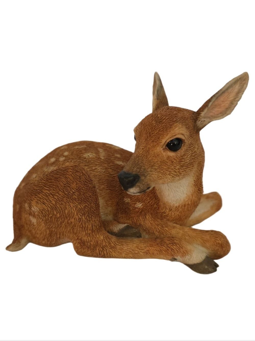 Country Artists Deer Lying Figurine 03107, Hand Painted Resin Spotted Fawn